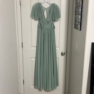 David’s Bridal Bridesmaid Dress Size 8 Style F19933, Dusty Sage